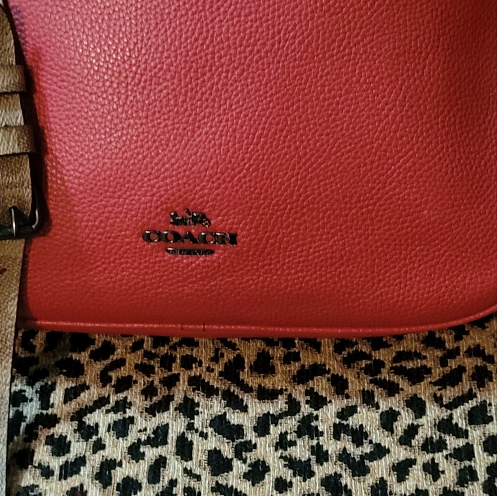 Coach pebble leather file bag